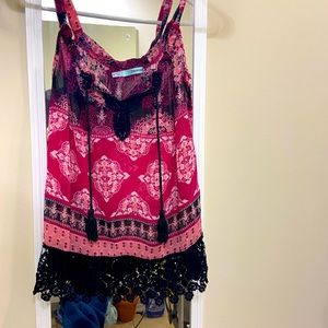 Sheer Pink and Black Tank